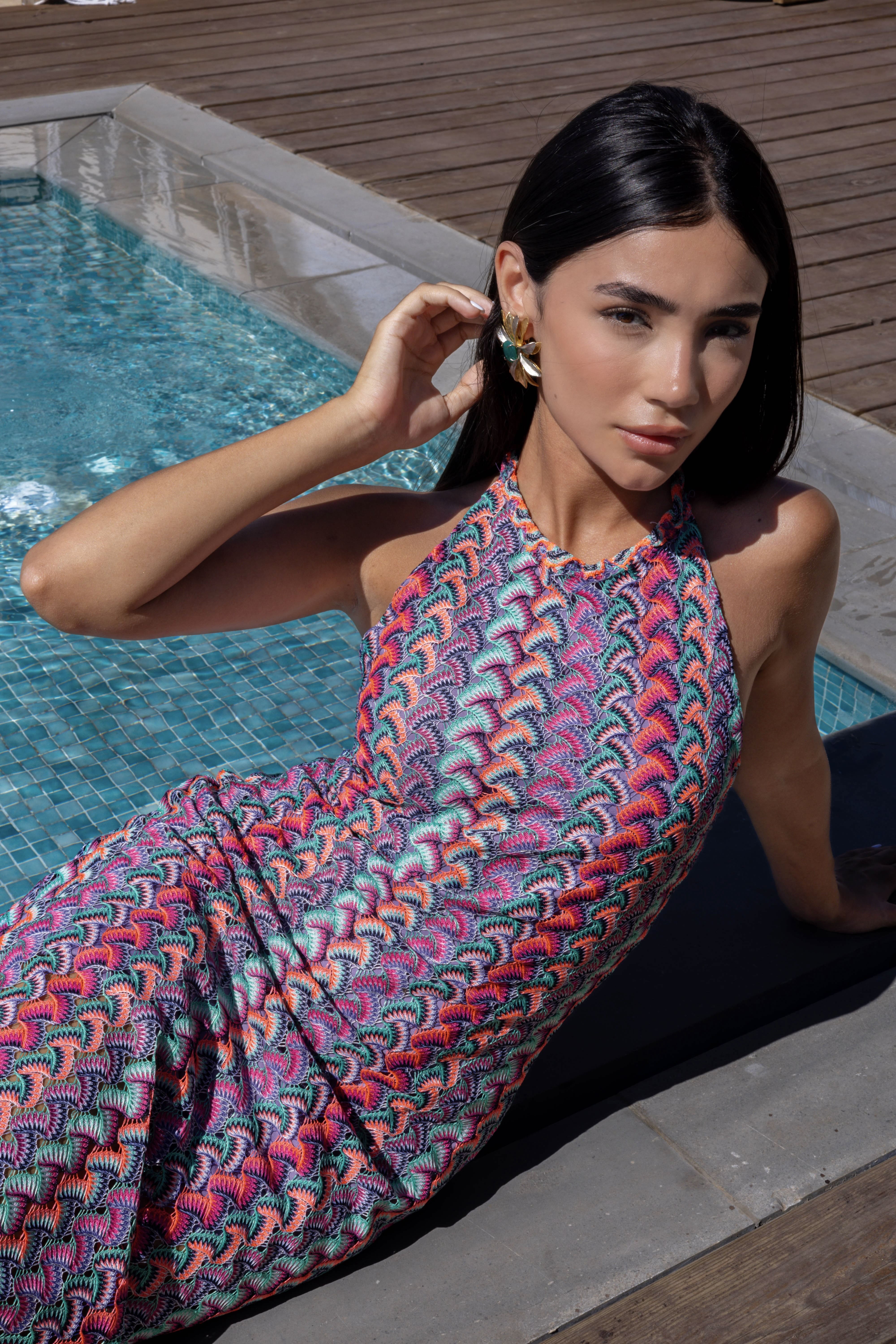 Wave Pop Midi Dress