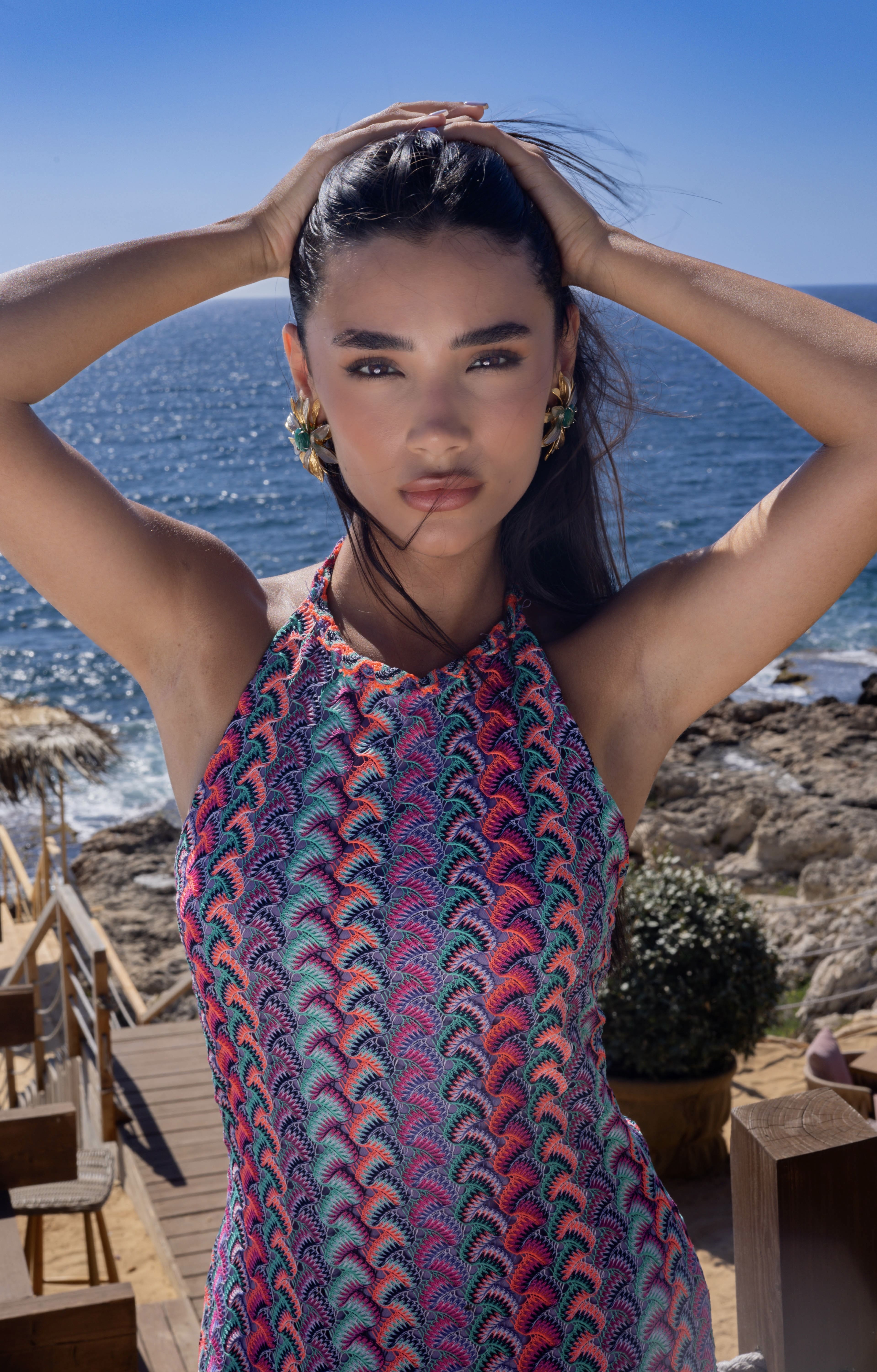 Wave Pop Midi Dress