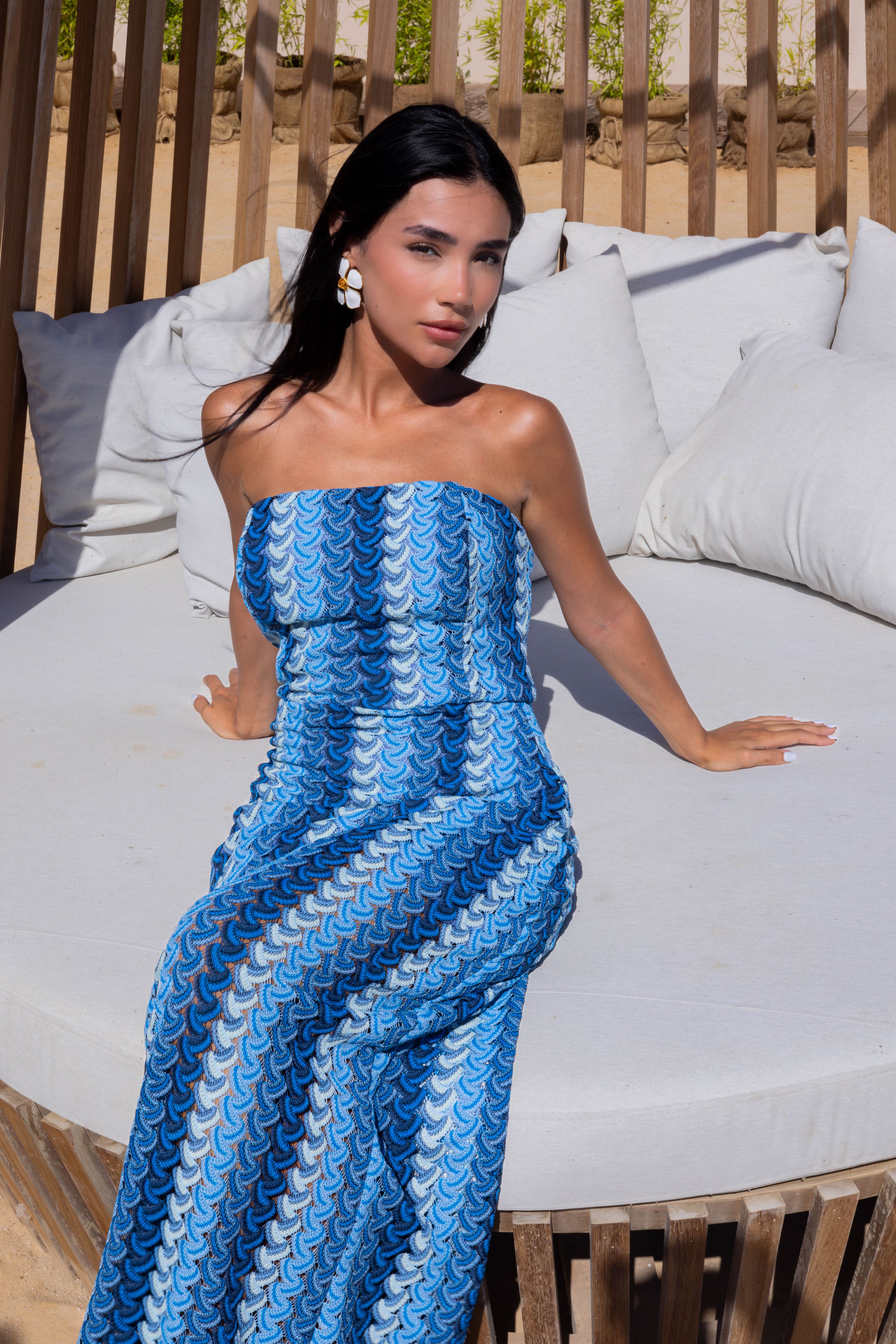 Ocean Breeze Strapless Dress
