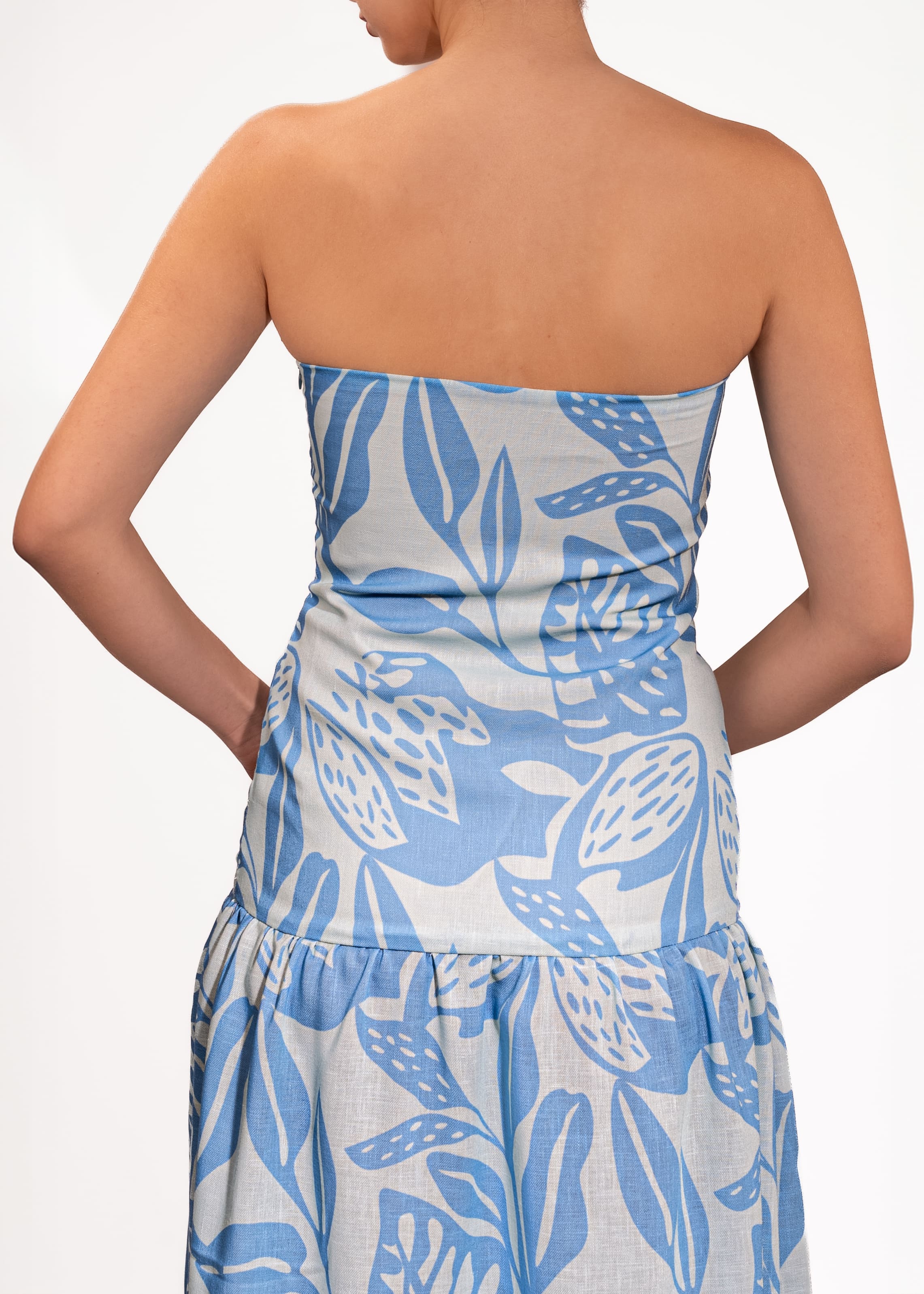 Strapless Linen Dress