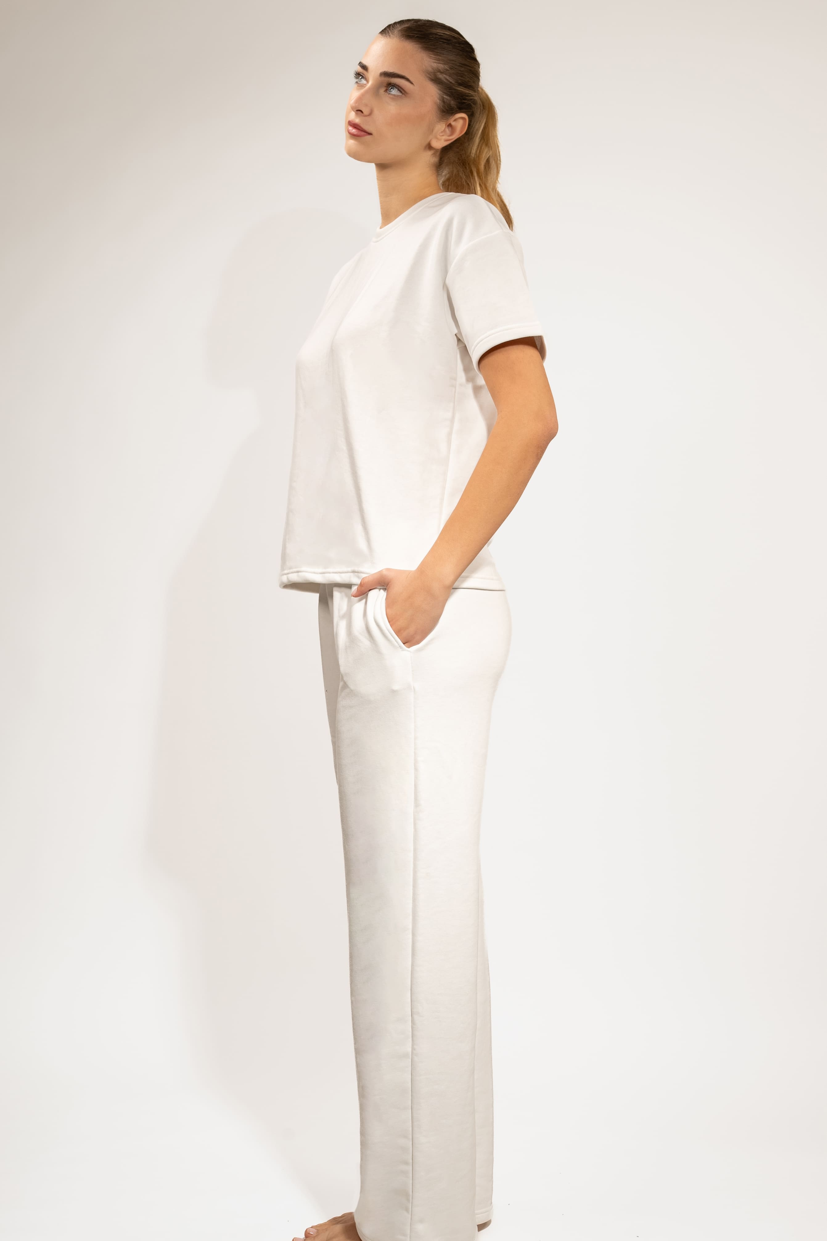 Wide-Leg Lounge Set - White