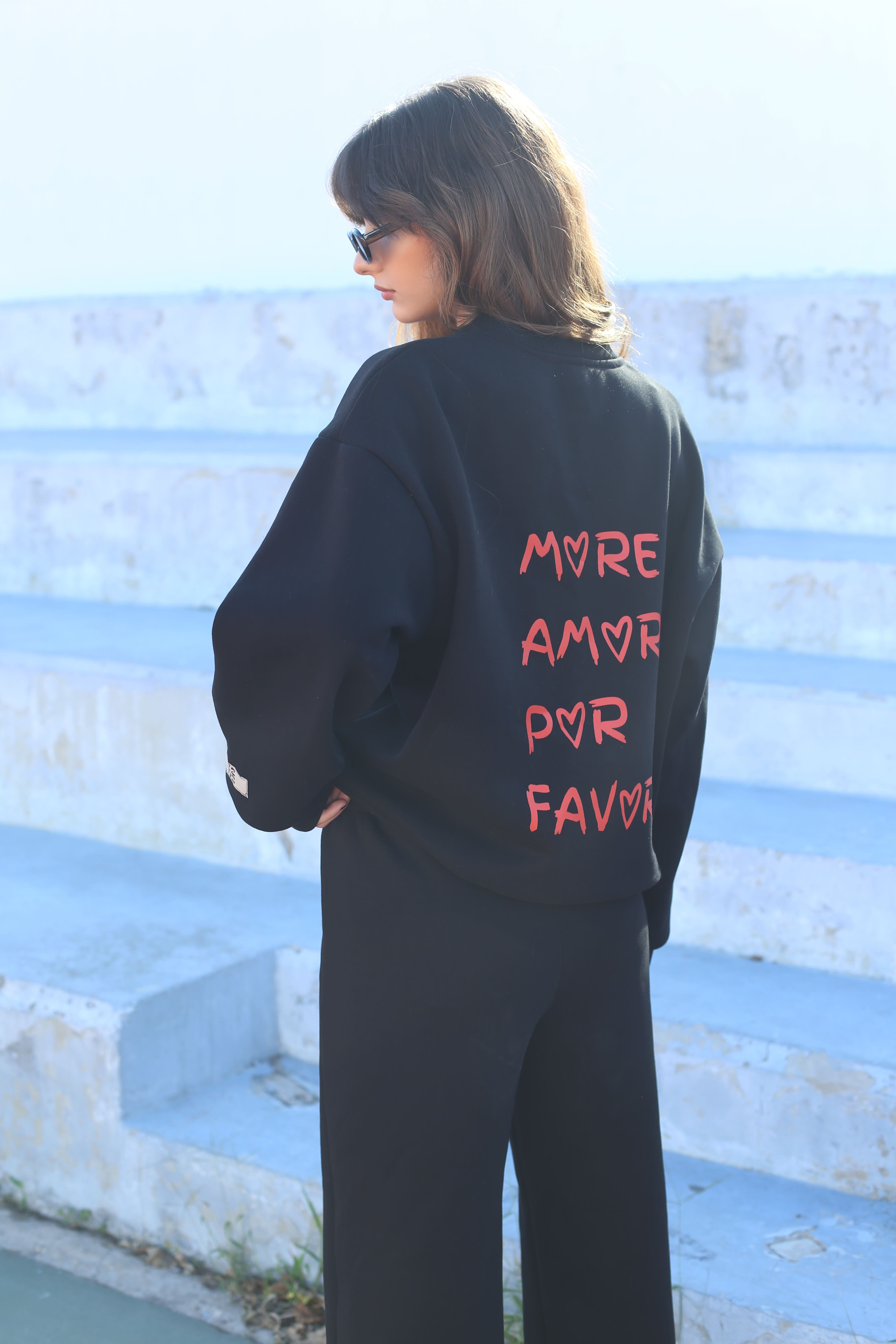 Black Sweatshirt - MORE AMOR POR FAVOR
