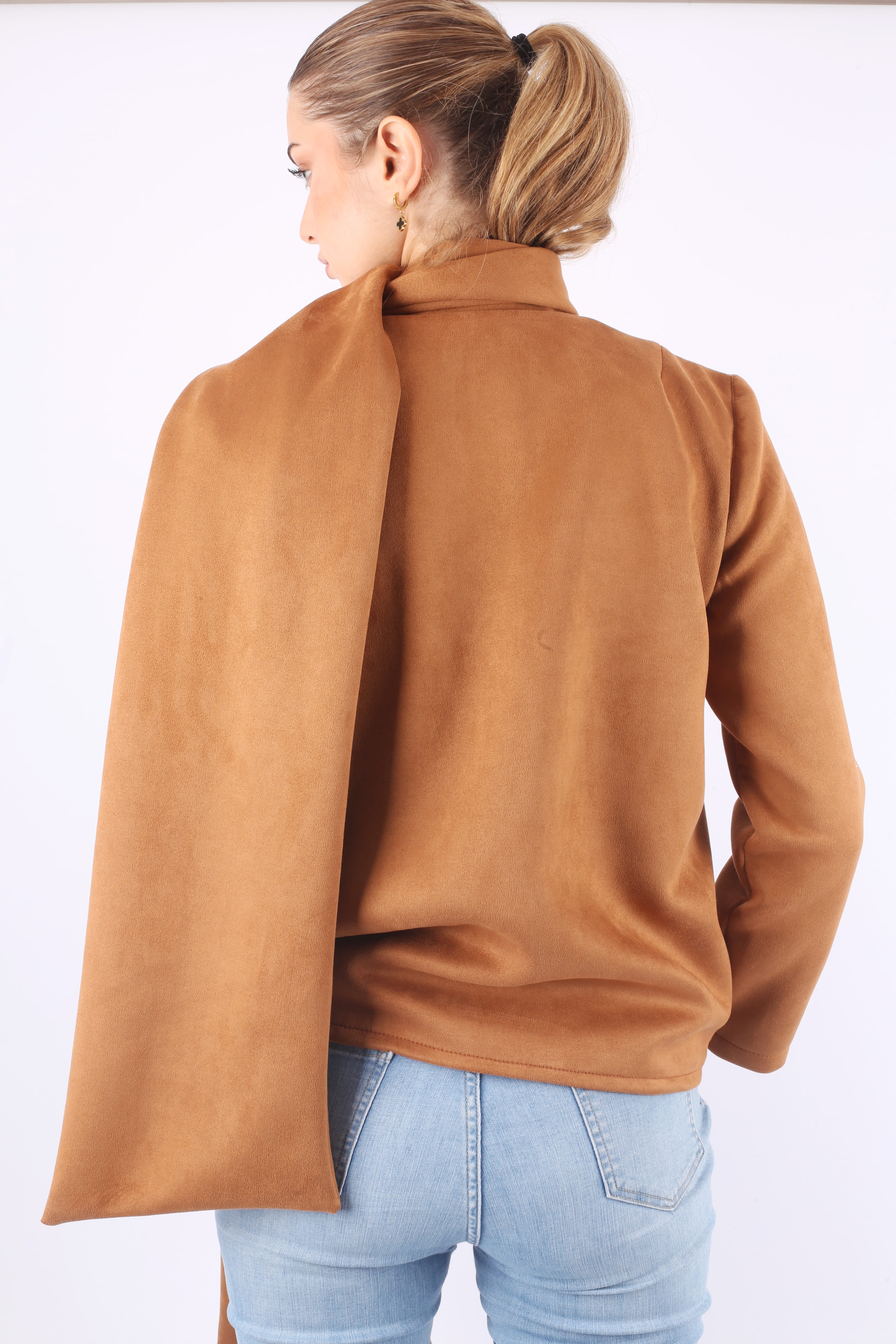 Suede Scarf Jacket
