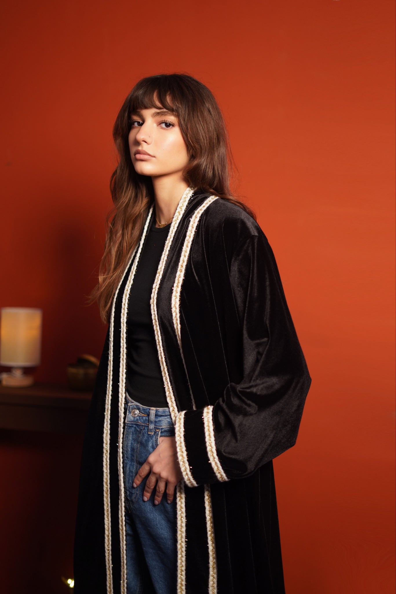 Midnight Elegance Velvet Abaya