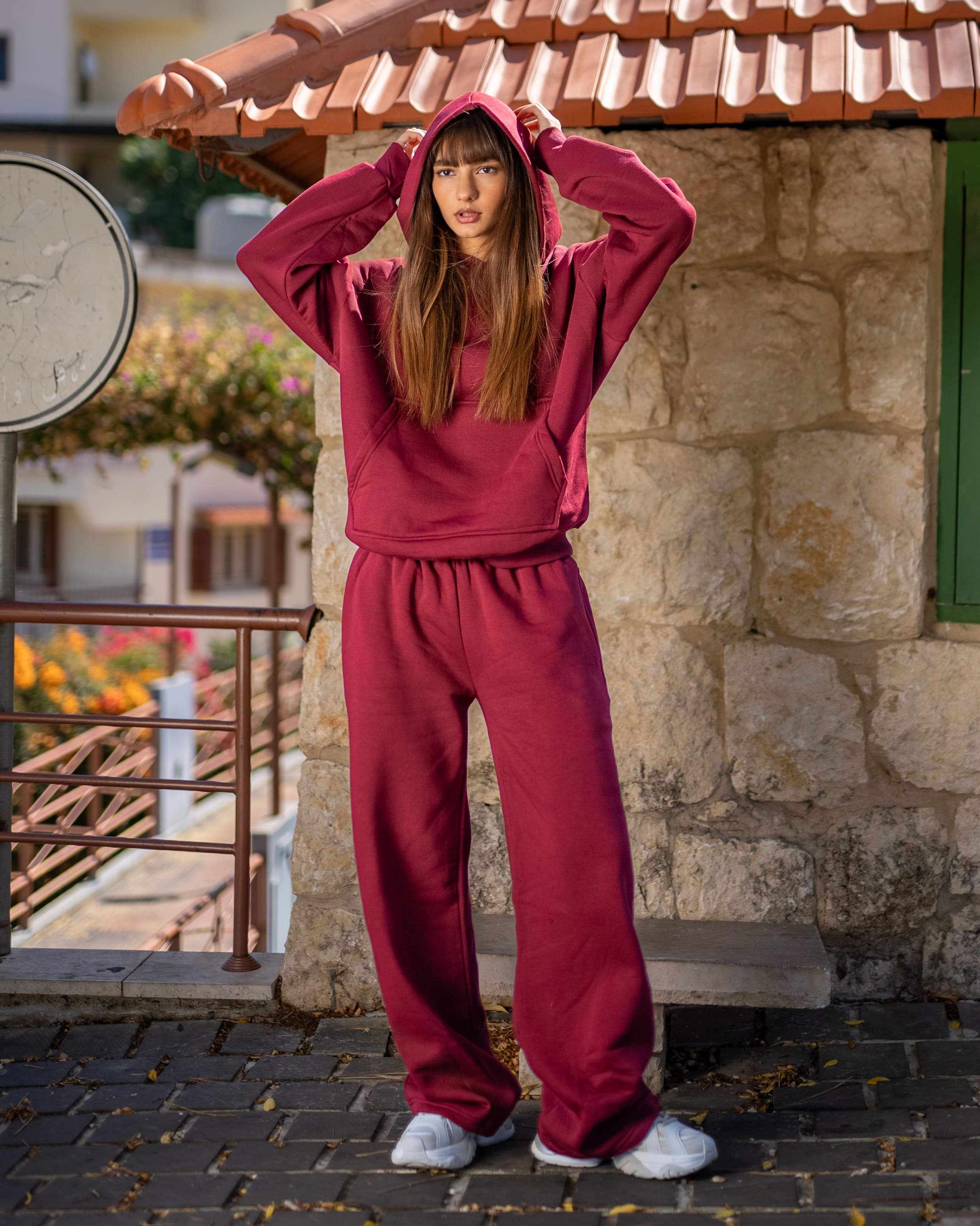 Burgundy Hoodie Set