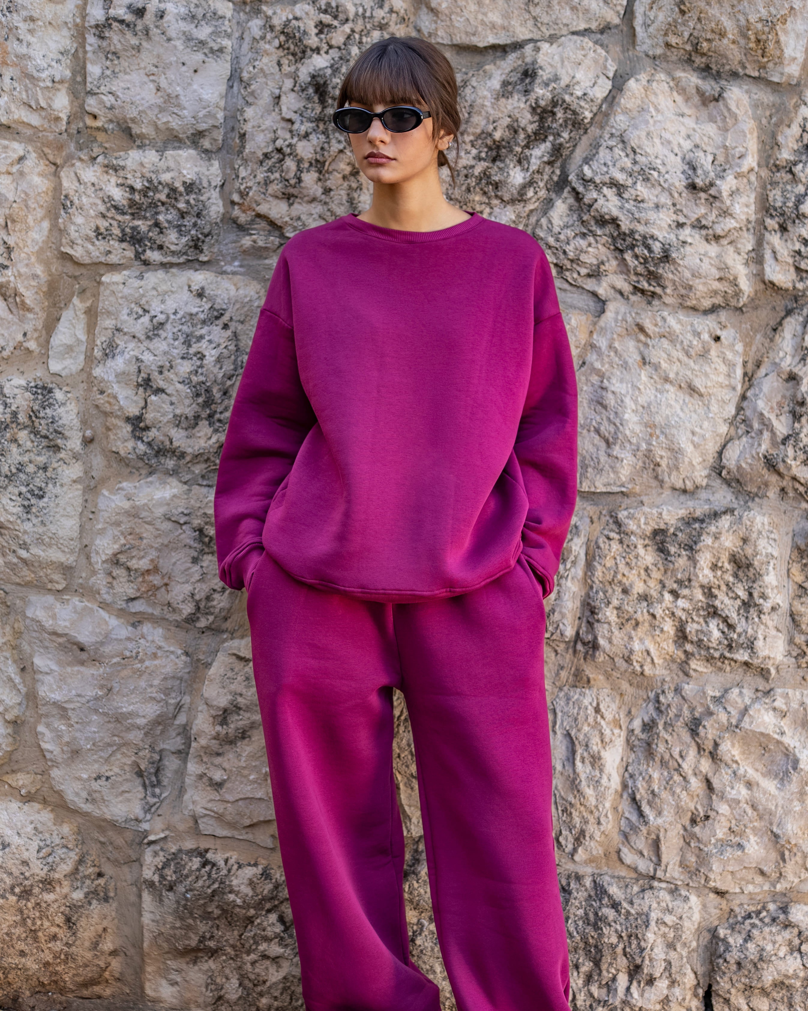 Aubergine Sweatshirt Set