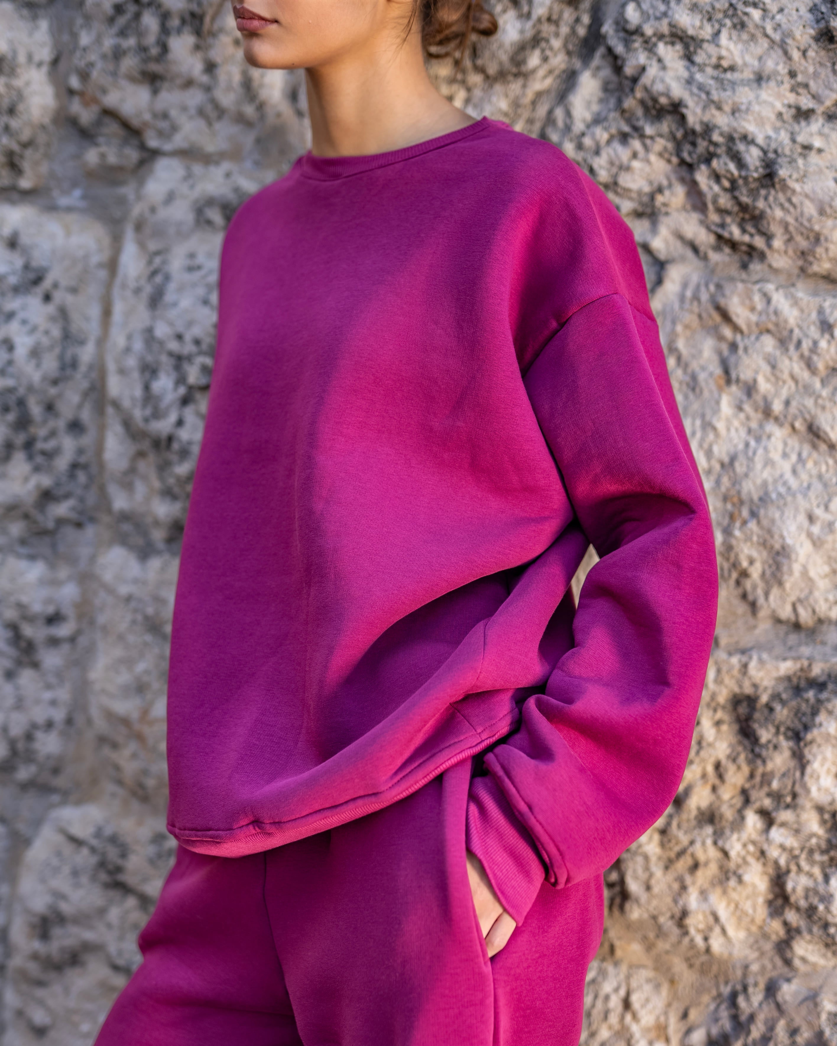 Aubergine Sweatshirt Set