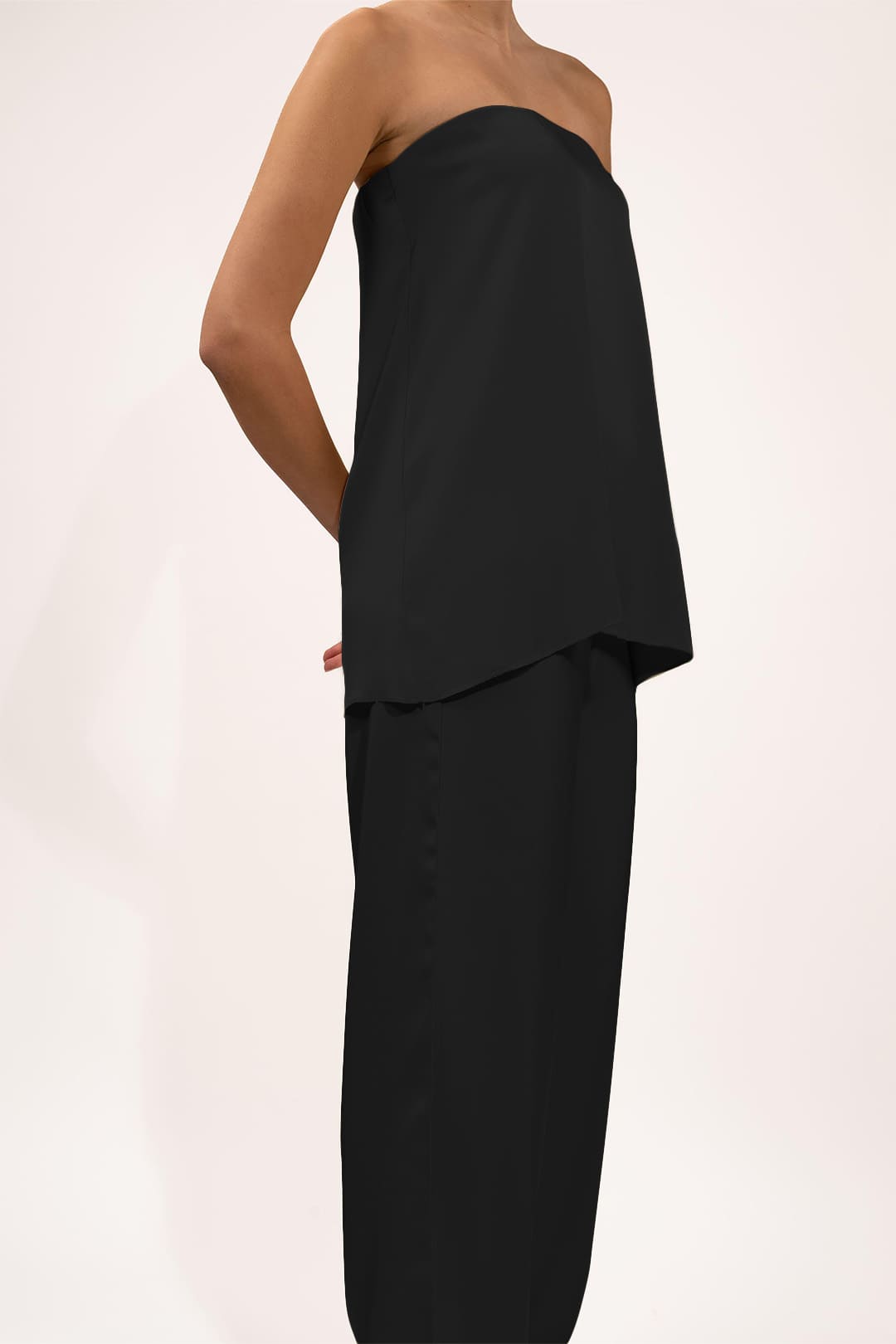 Strapless Satin Set - Black