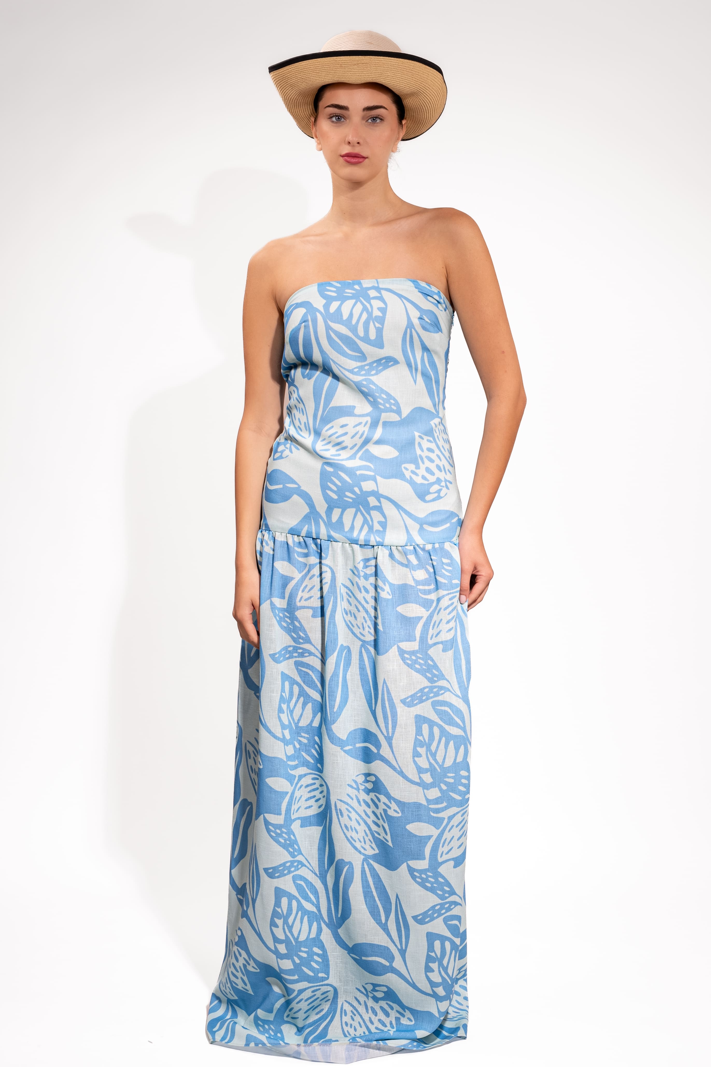 Strapless Linen Dress