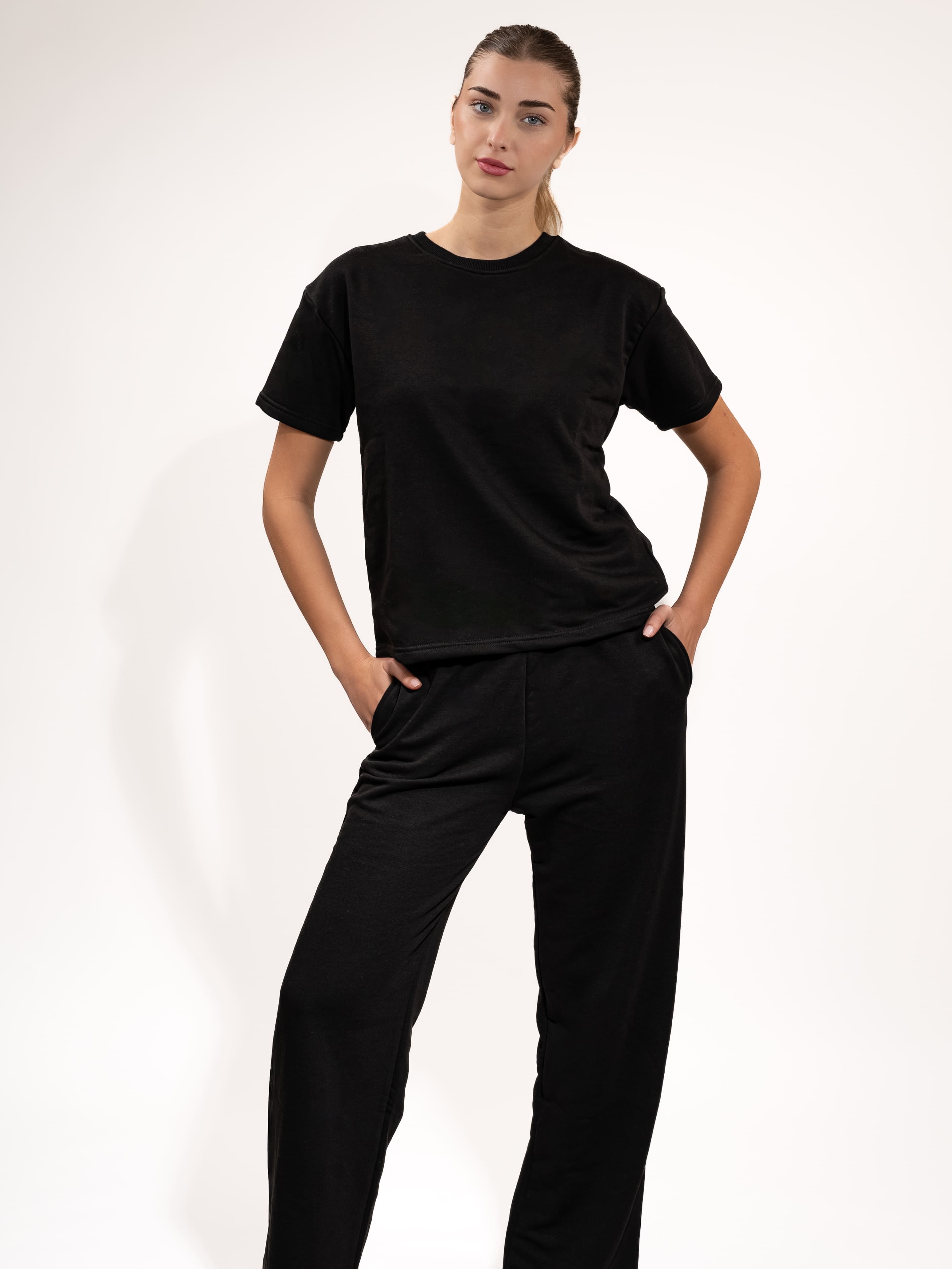 Wide-leg Lounge Set - Black
