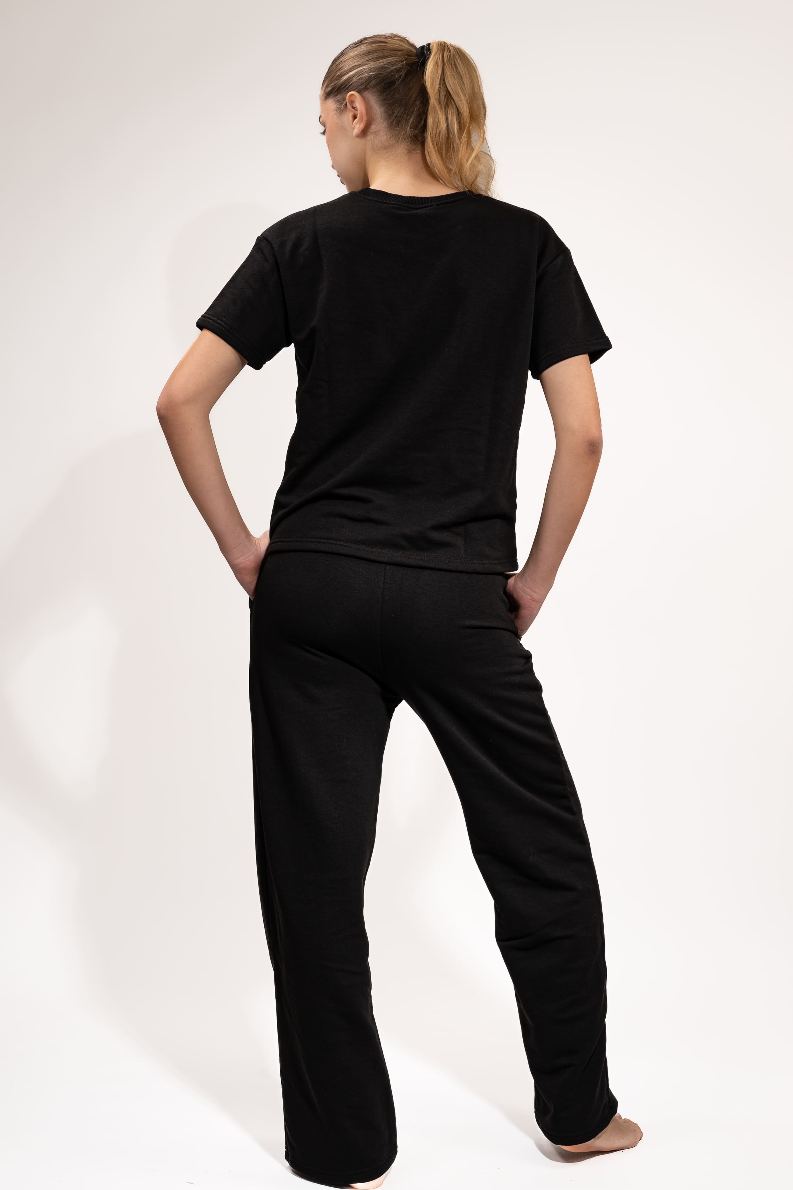 Wide-leg Lounge Set - Black