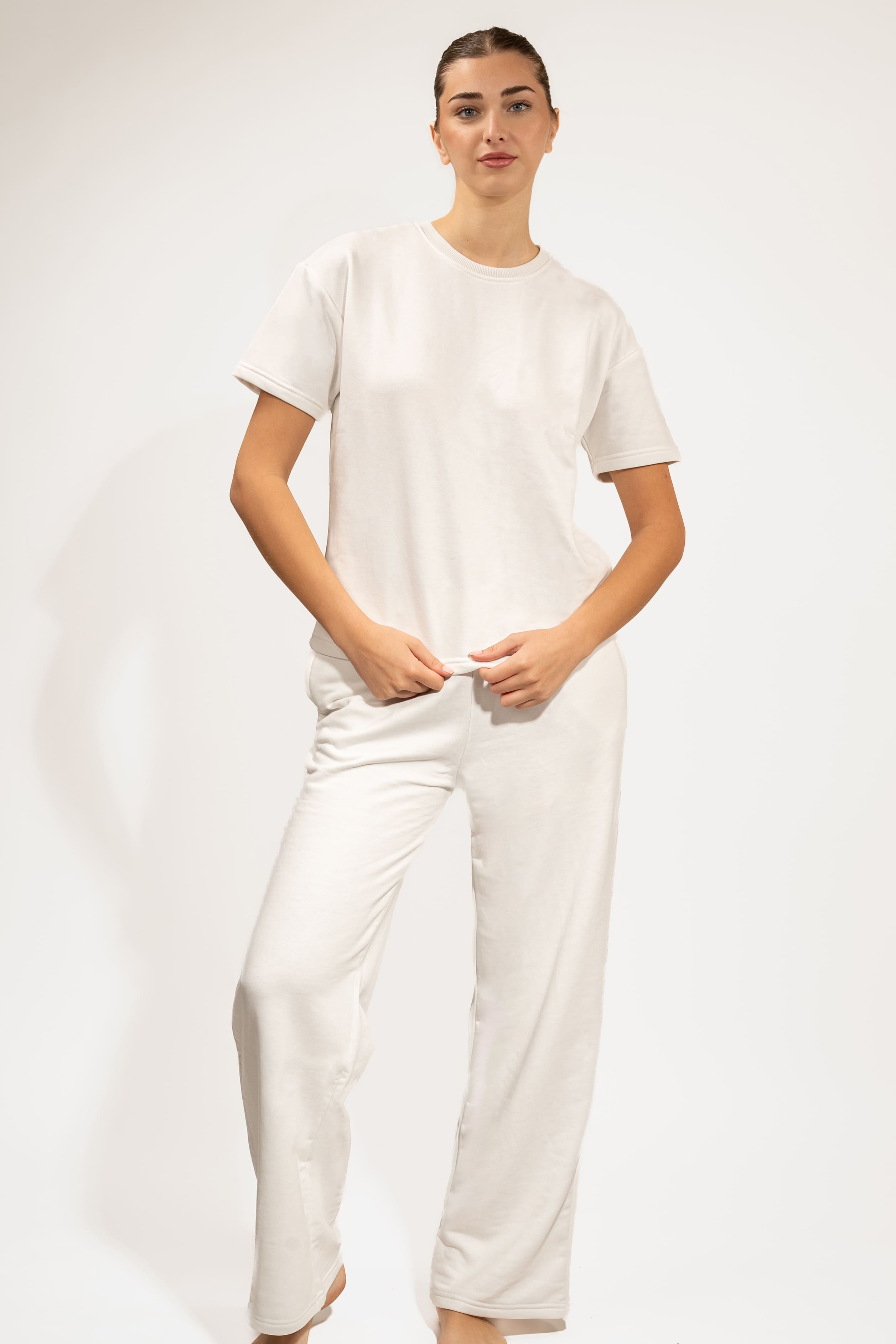 Wide-Leg Lounge Set - White