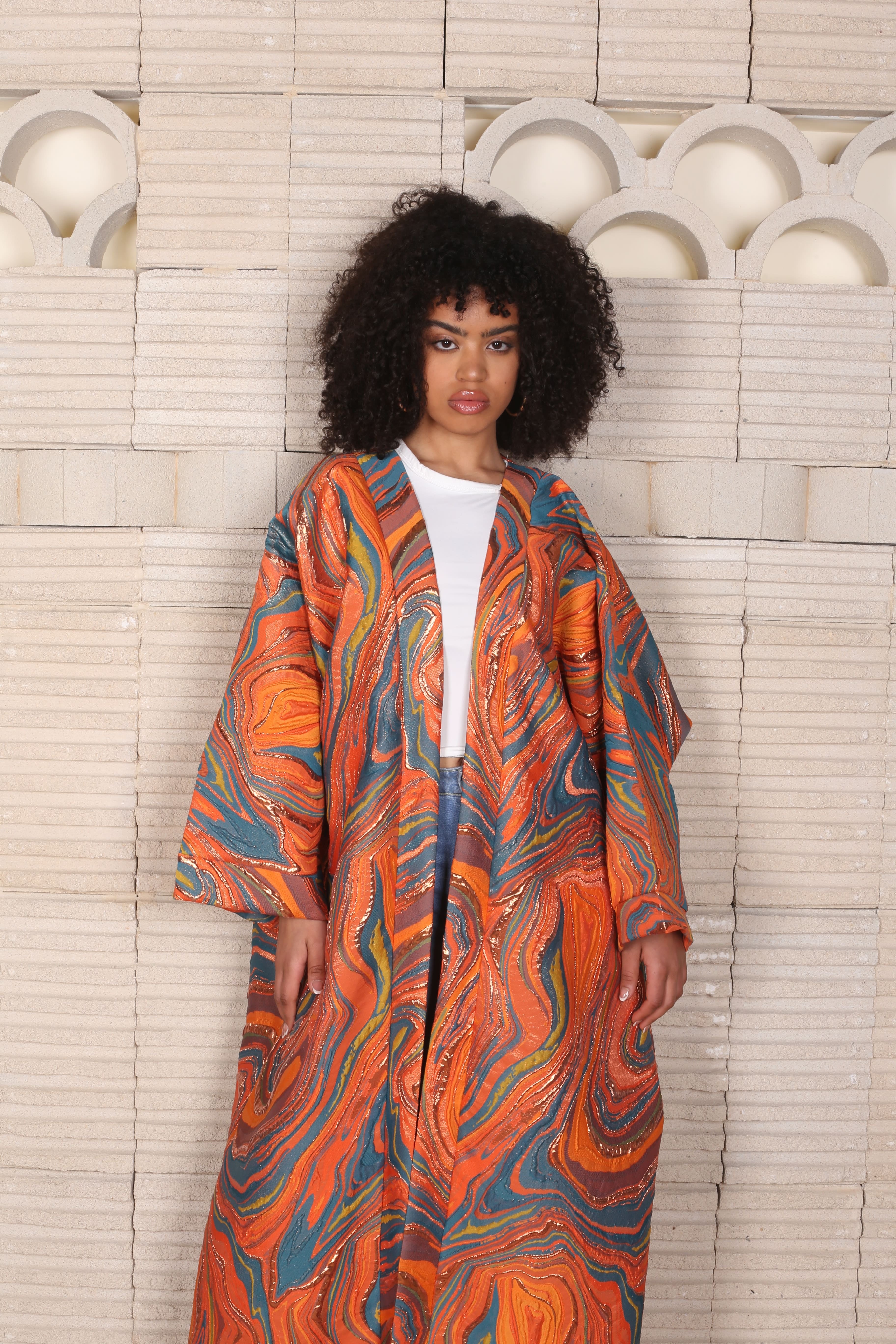 Orange Eclipse Abaya