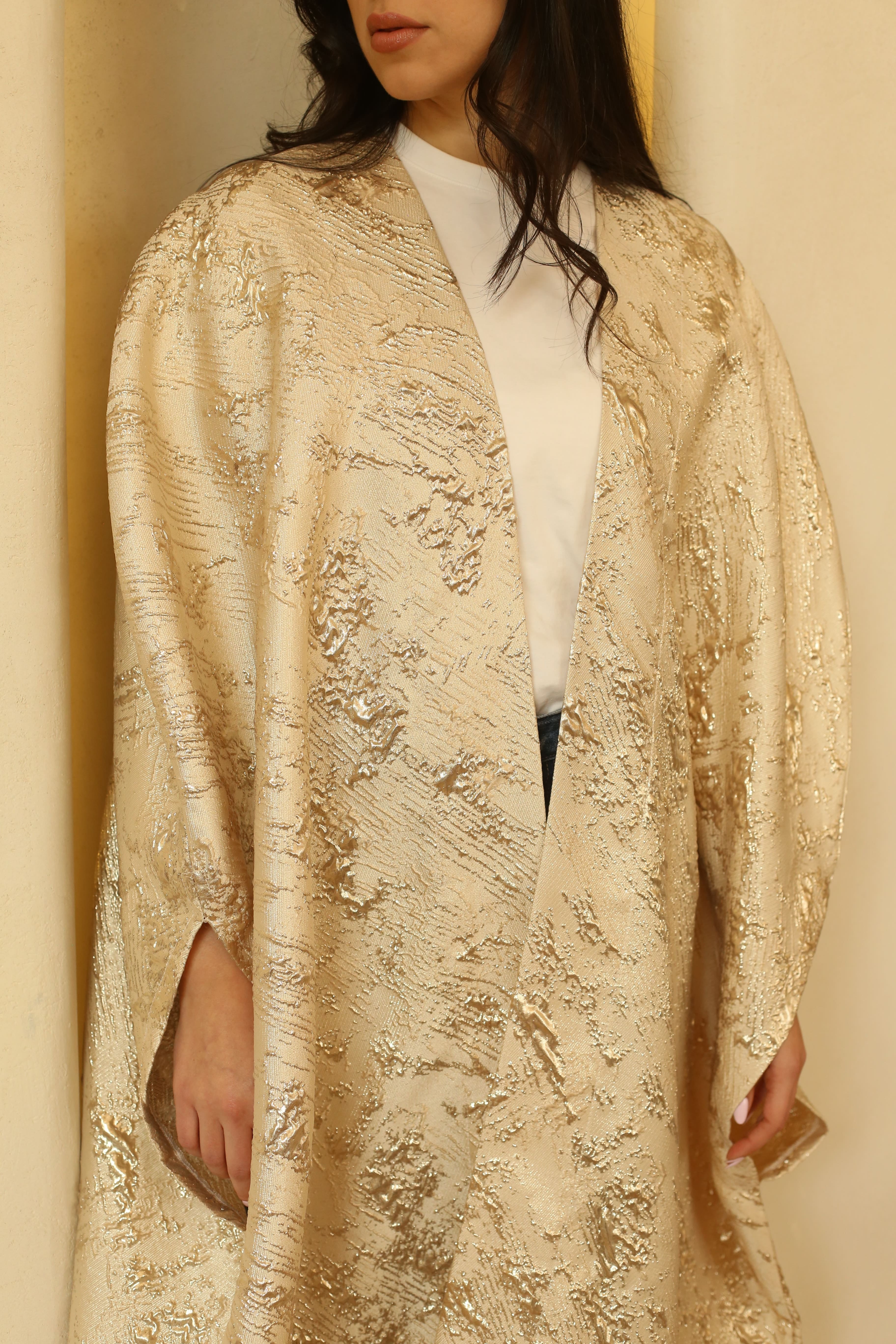 Luxe Textured Gold Abaya