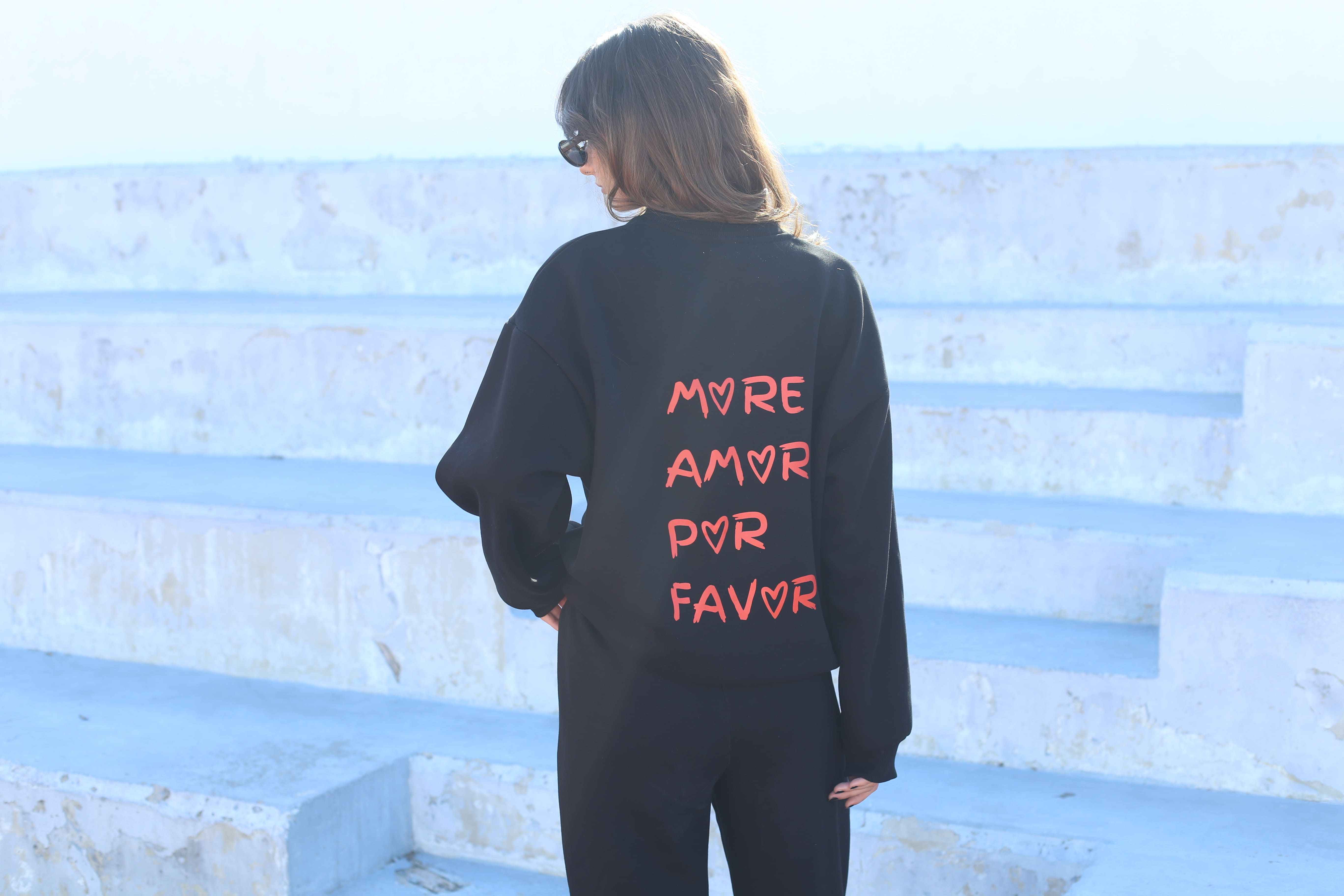 Black Sweatshirt - MORE AMOR POR FAVOR