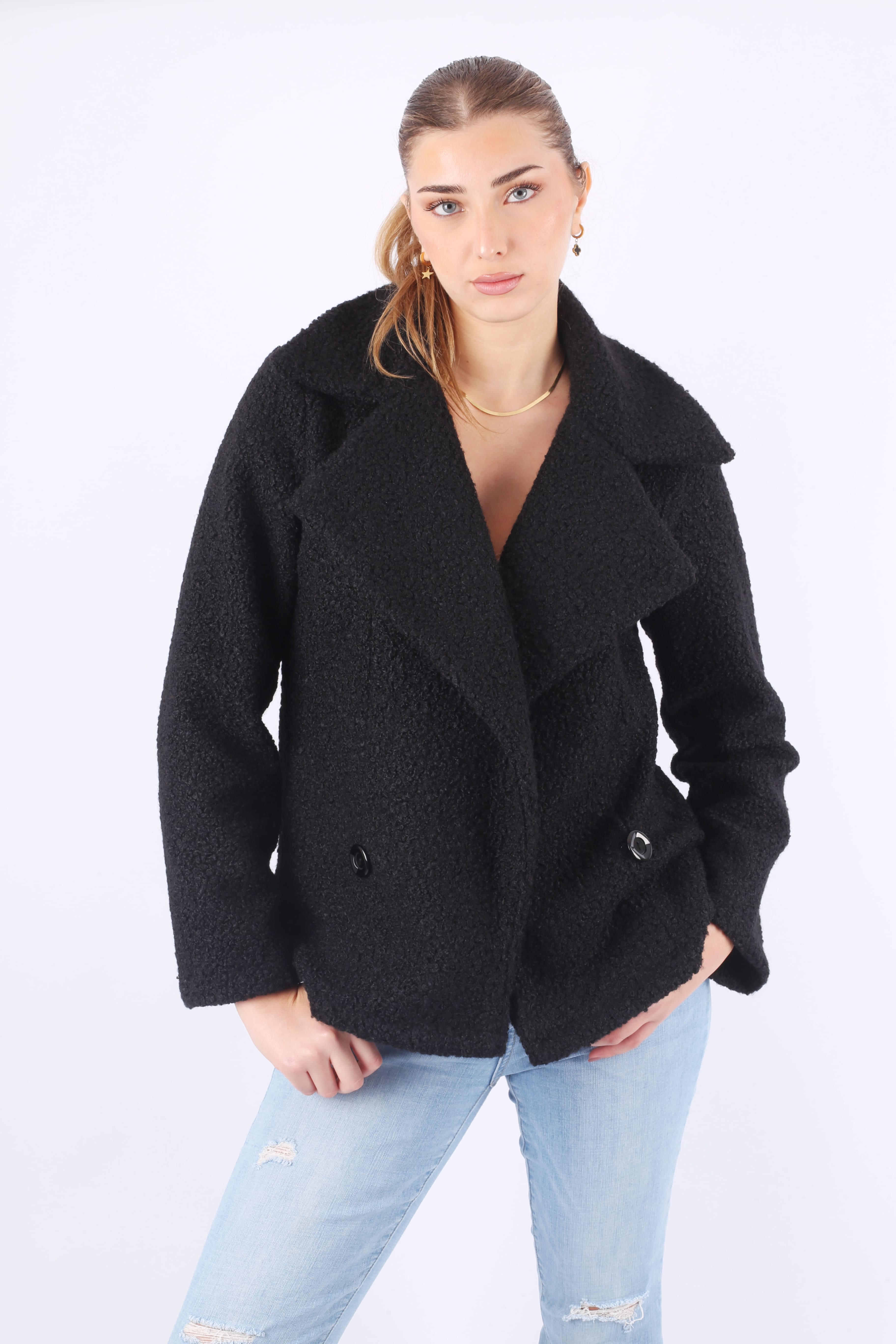 Bouclé Jacket - in Black