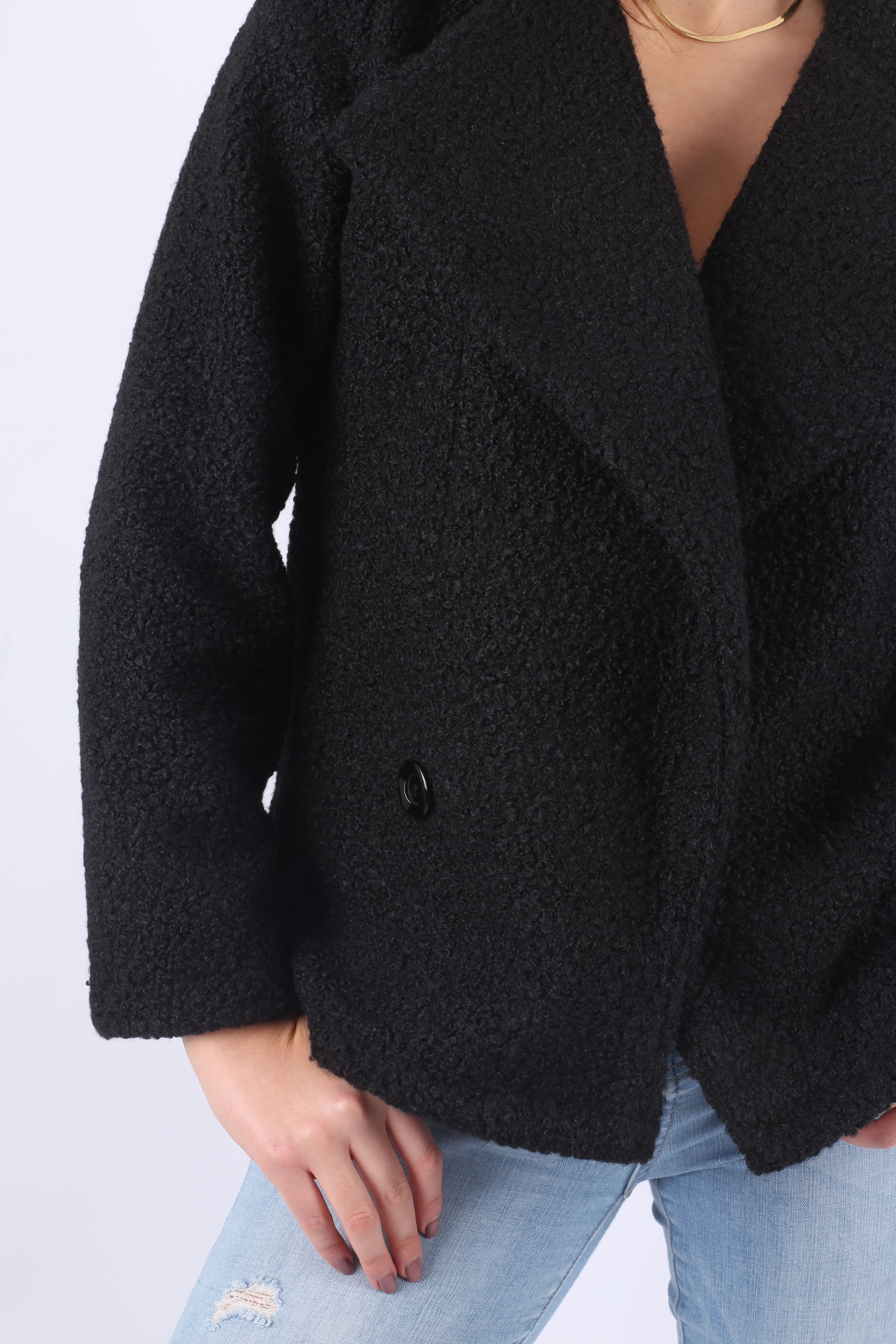 Bouclé Jacket - in Black