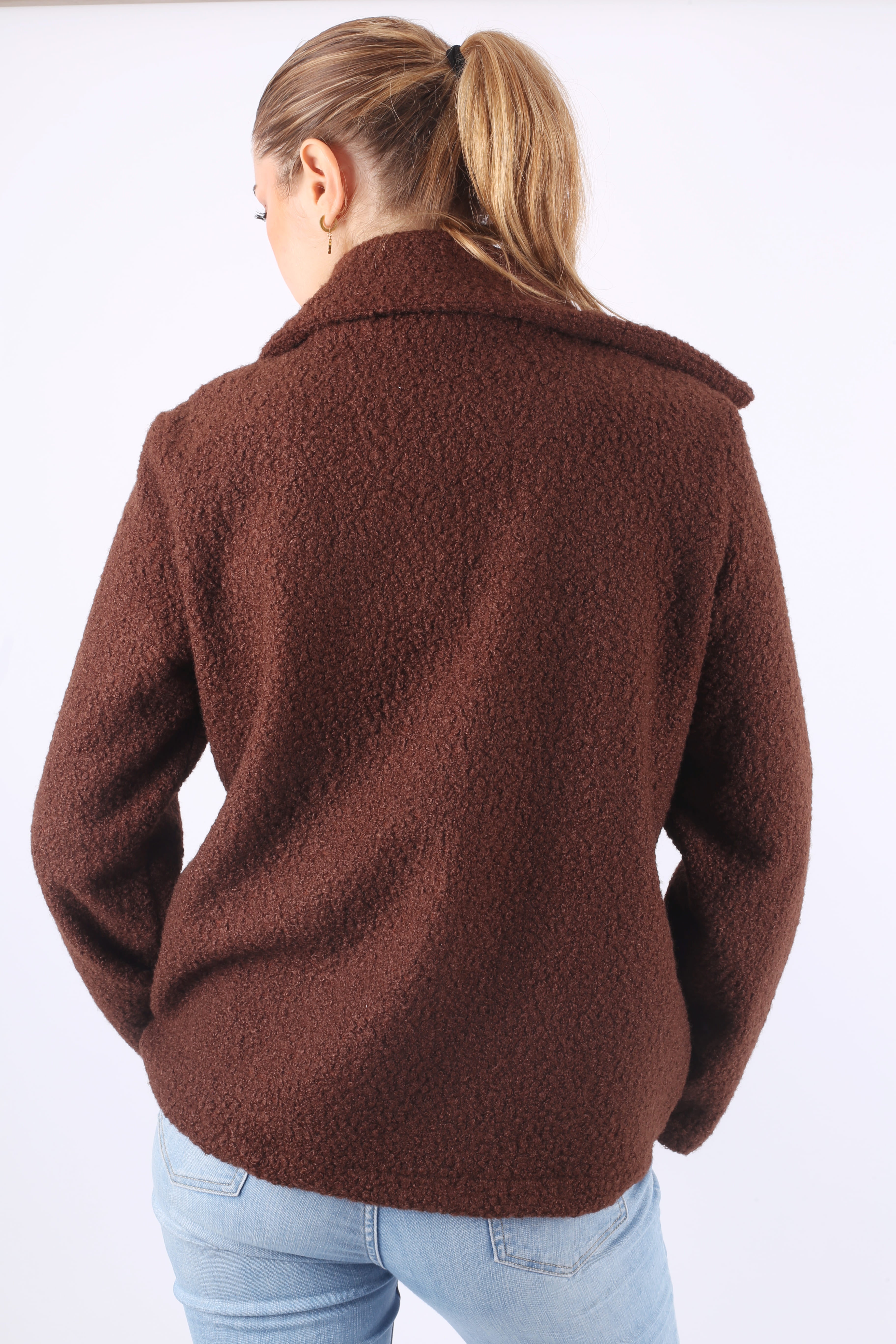 Bouclé Jacket - in Brown