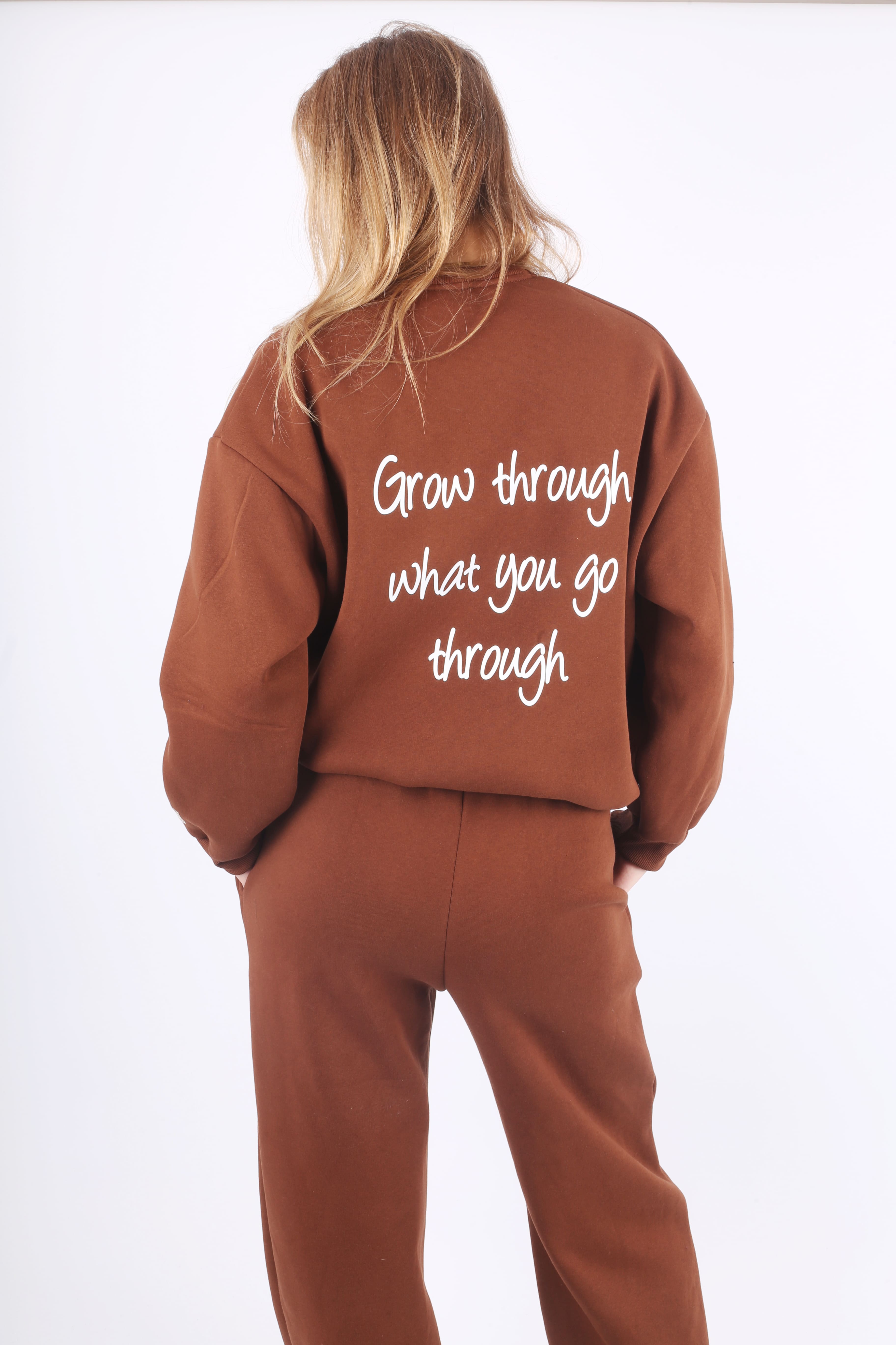 Brown Co-Ord - Grow Through What You Go Through