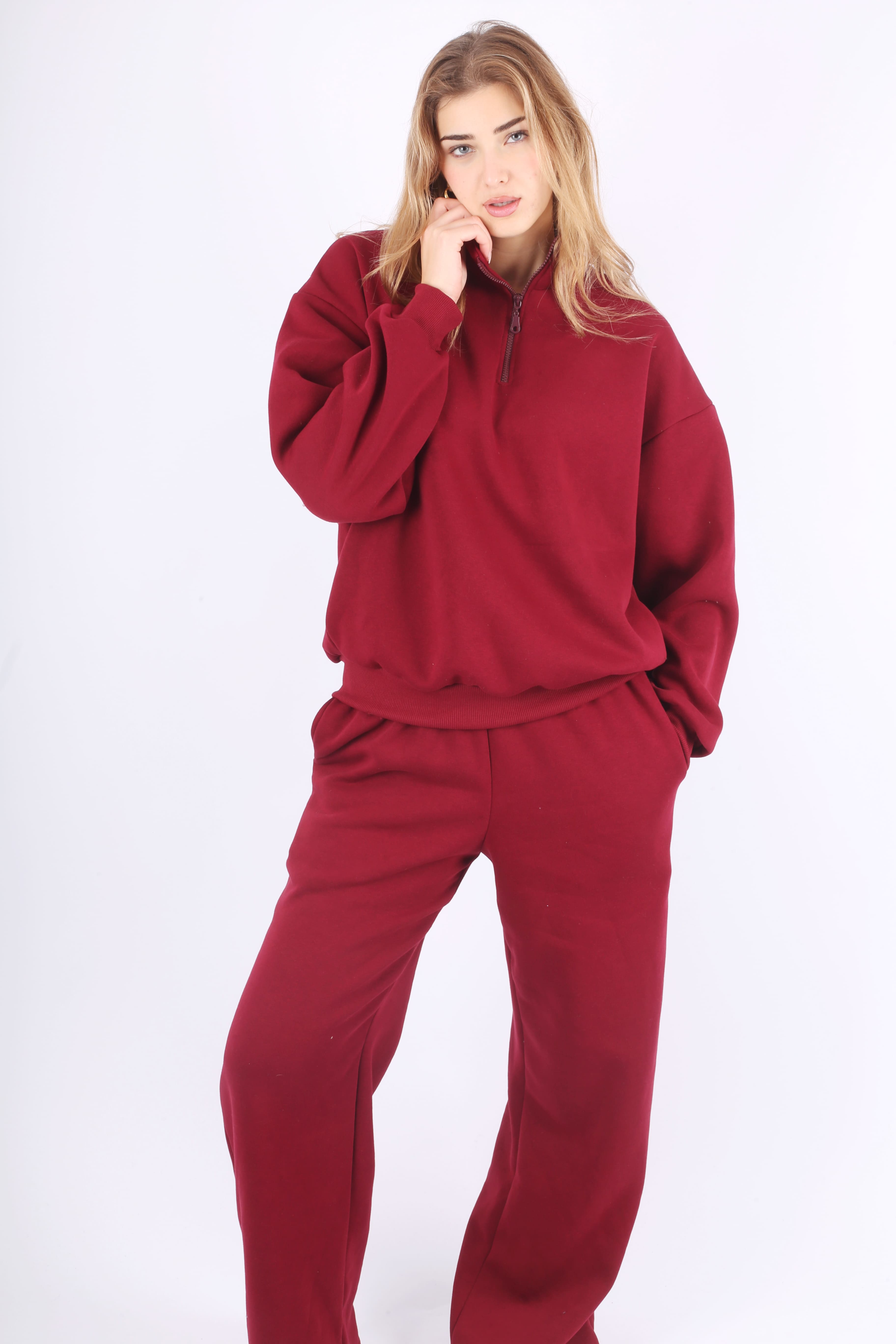 Half-Zip Sweatshirt Set