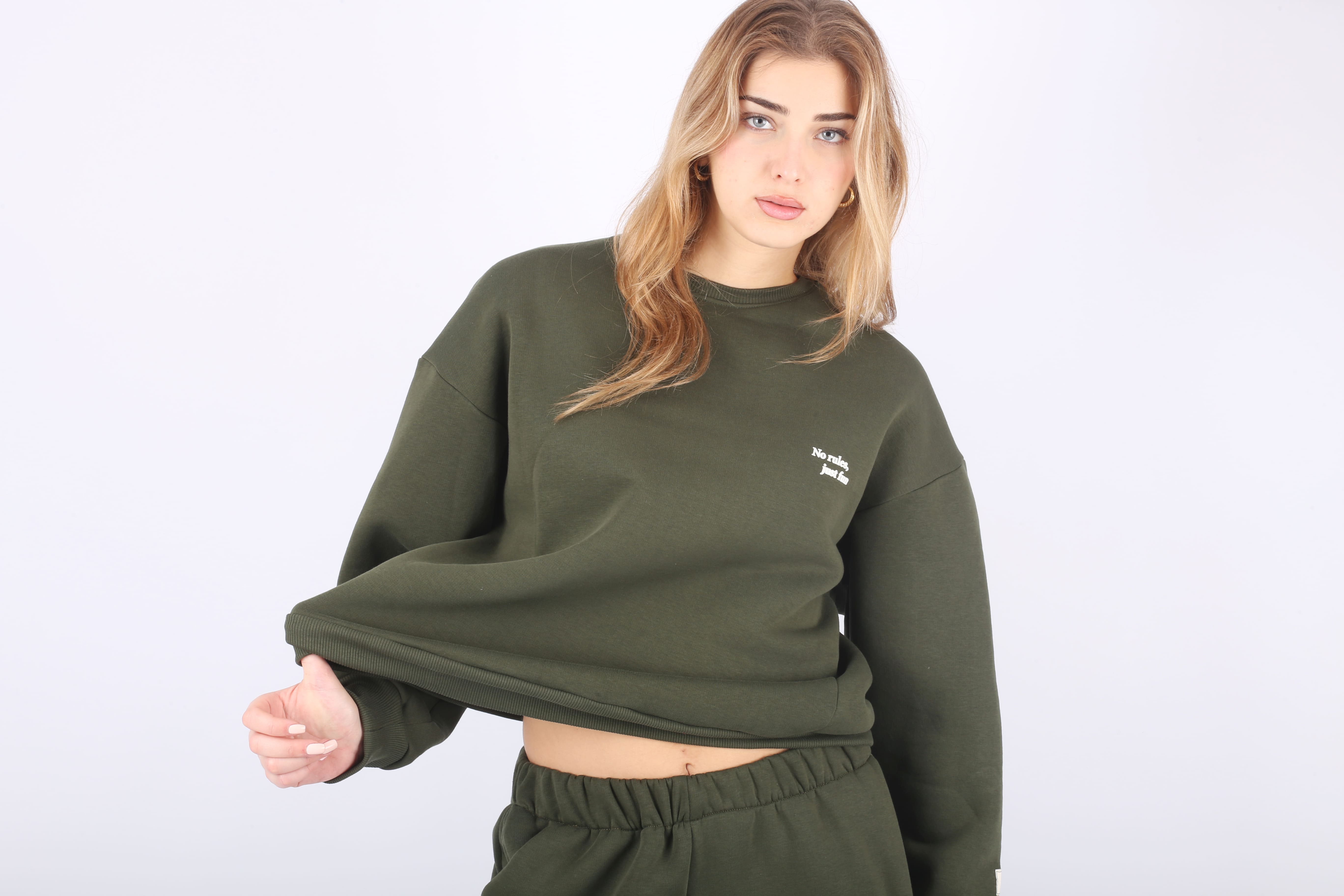 Olive Sweatshirt - Let the Good Times Roll