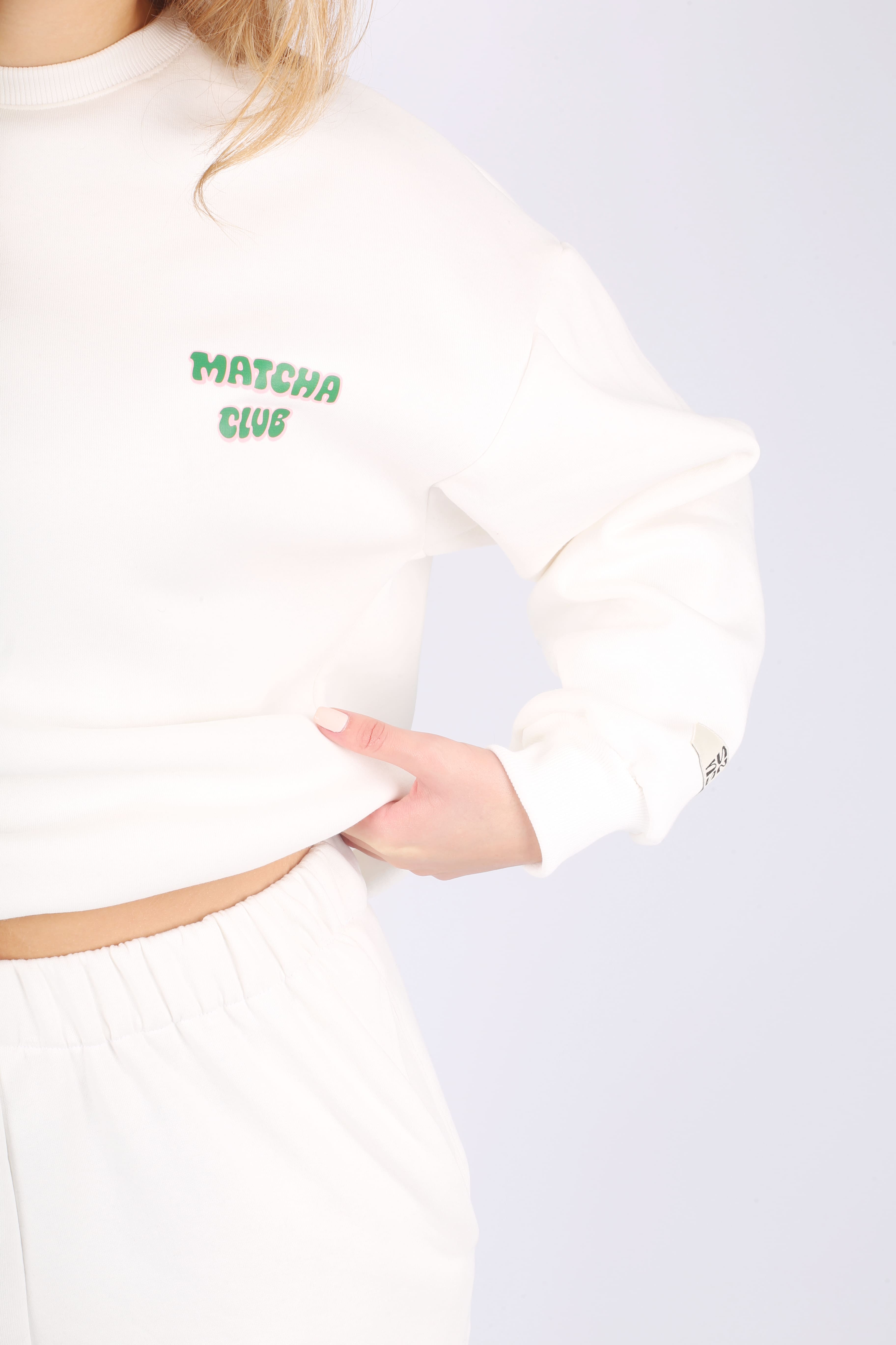 White Sweatshirt - Matcha Club