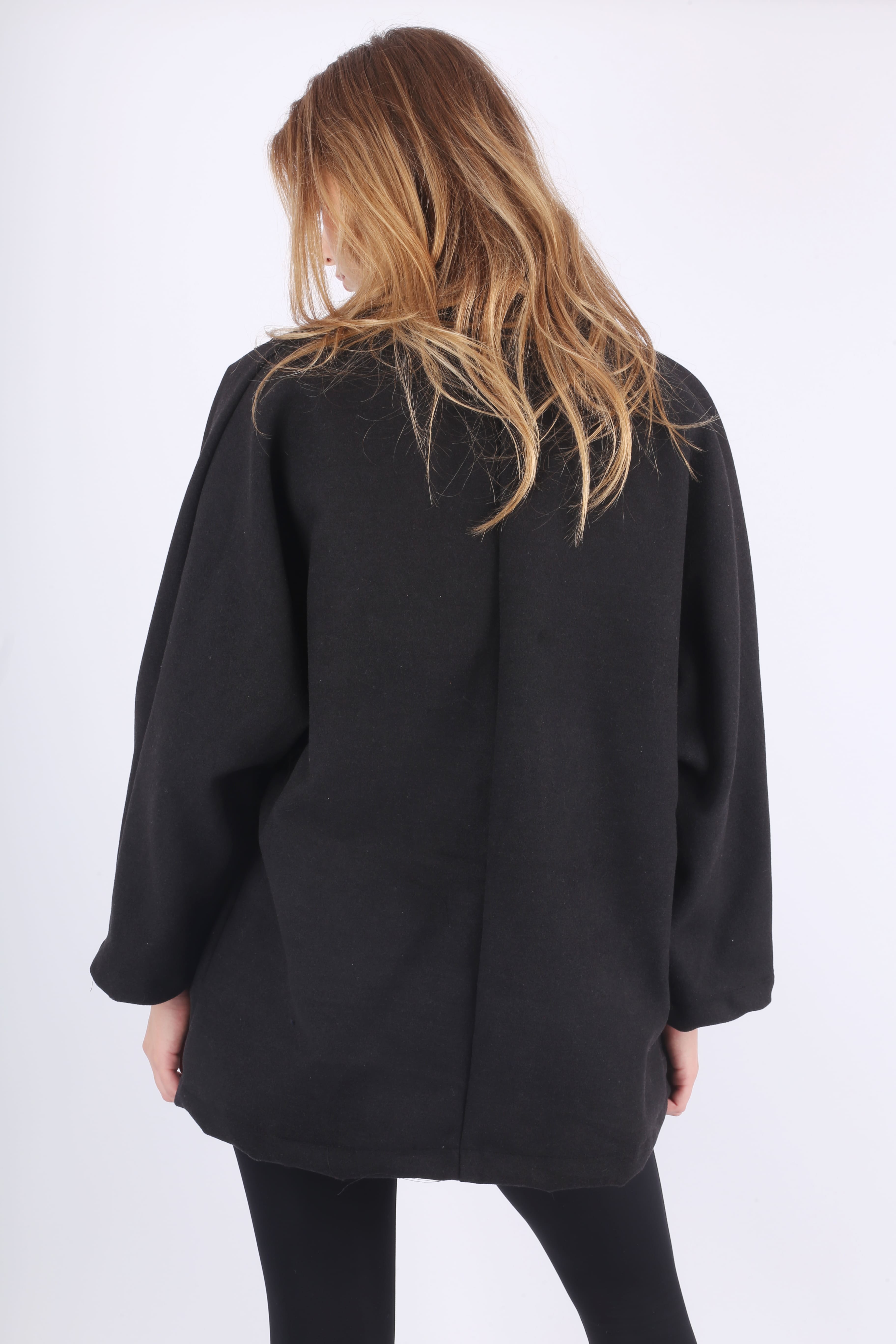 Oversized Black Tunic Coat