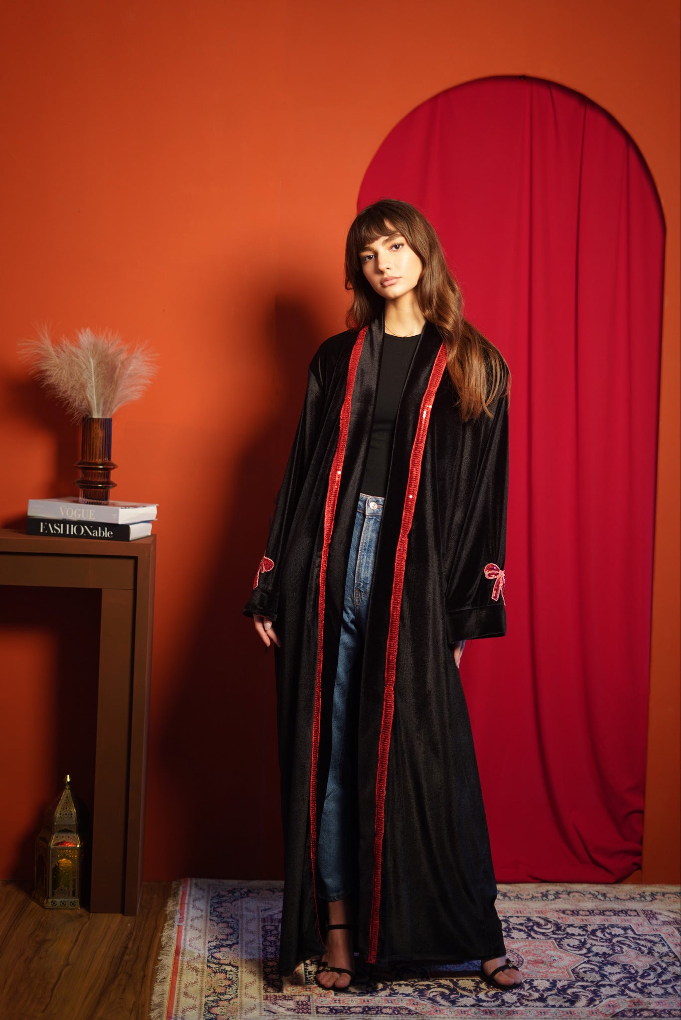 Red Bow Abaya