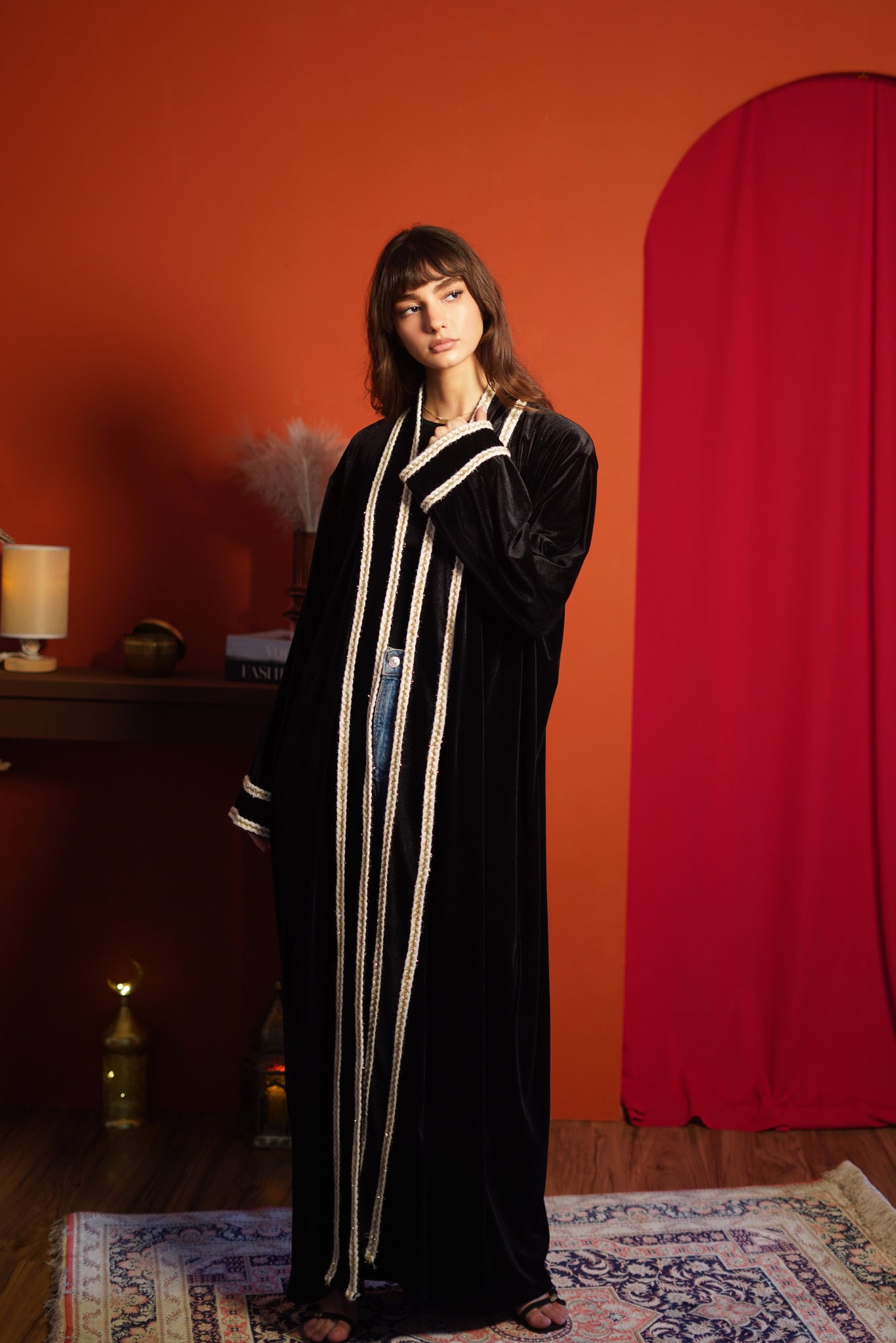 Midnight Elegance Velvet Abaya