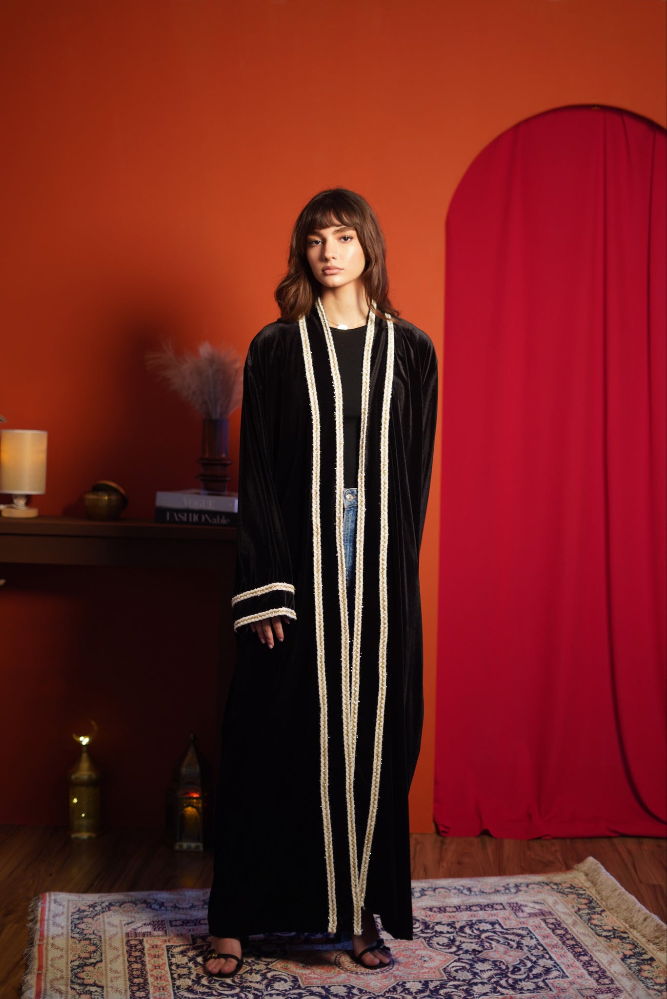 Midnight Elegance Velvet Abaya