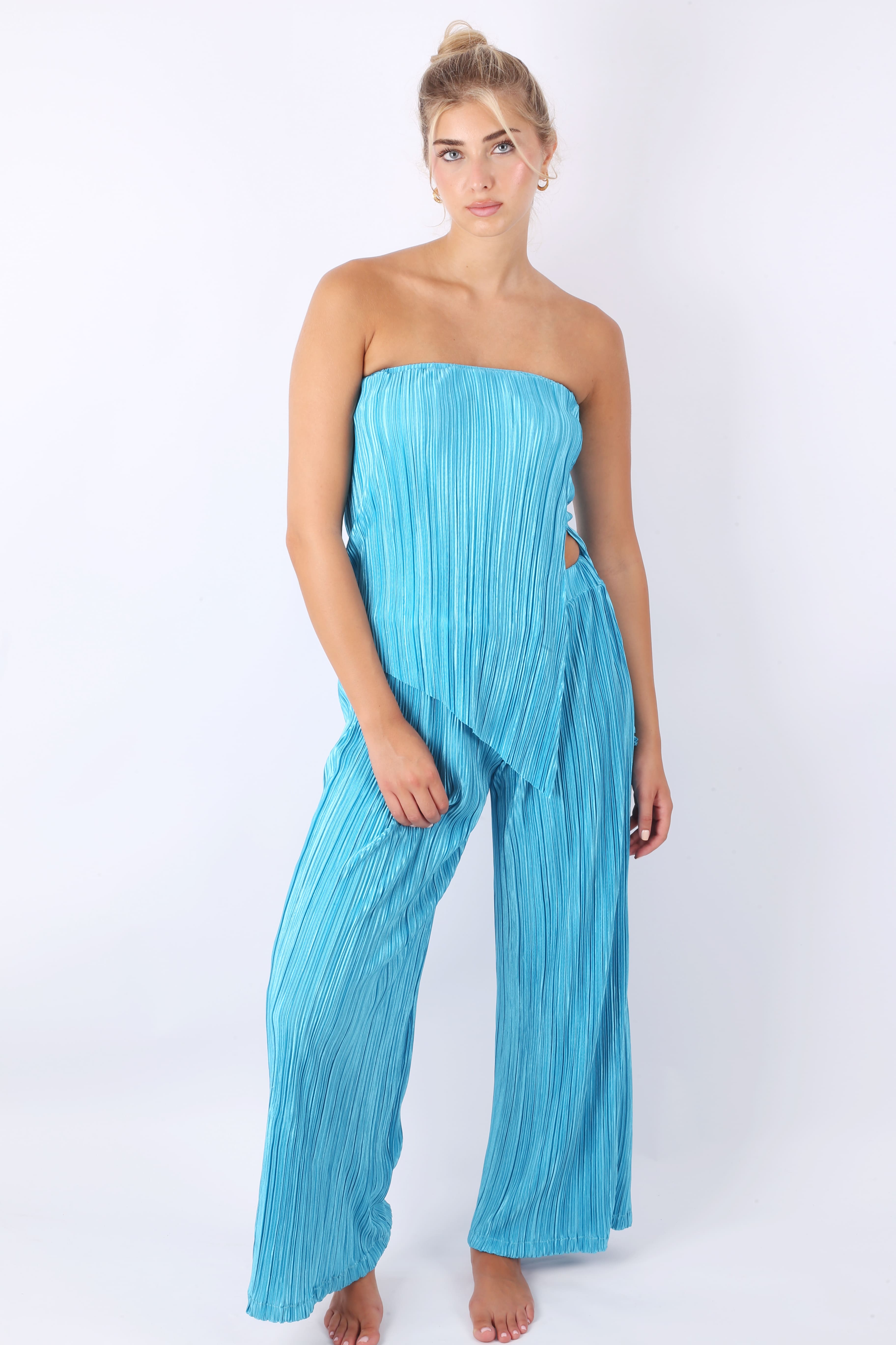 Teal Pleated Set