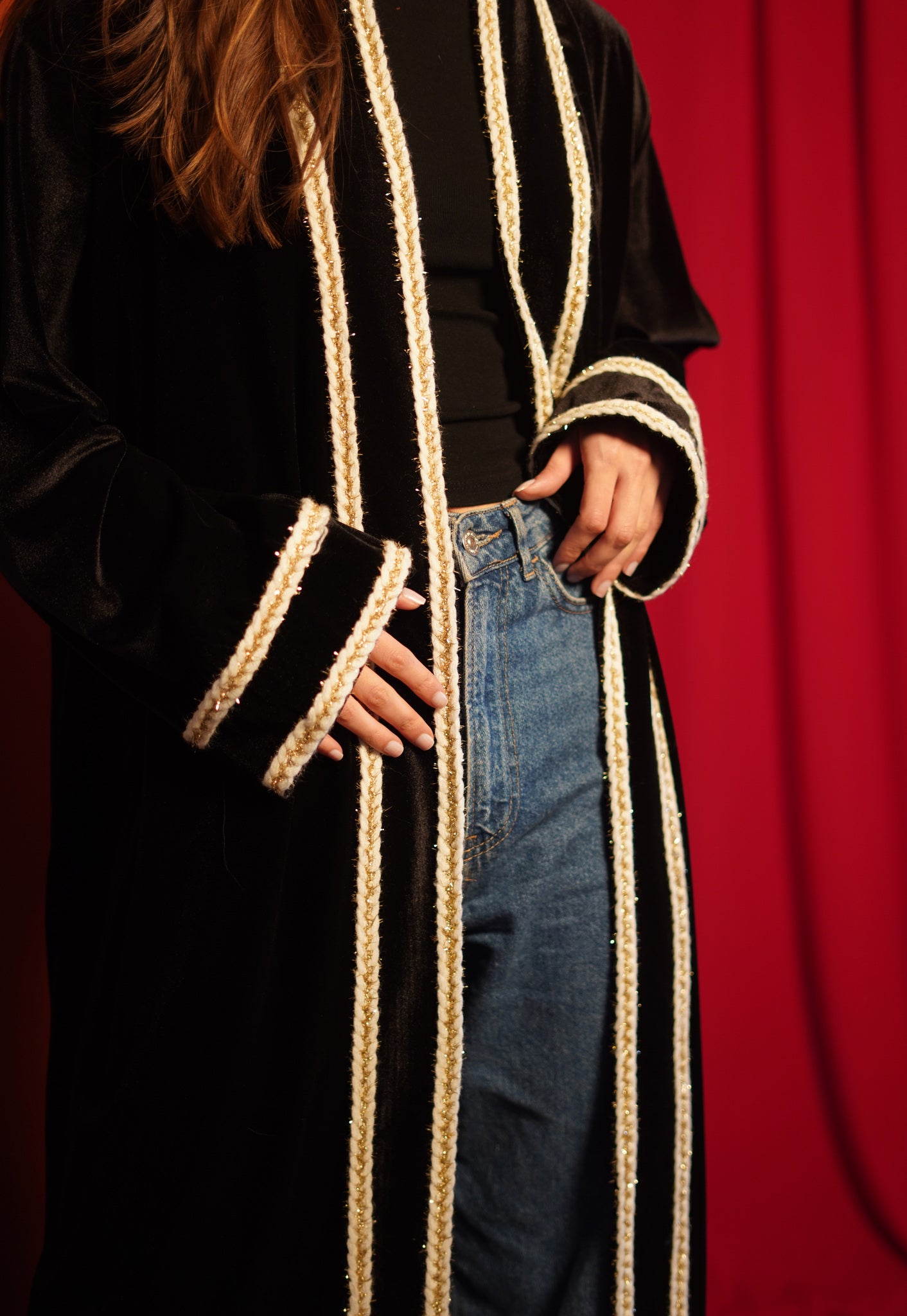 Midnight Elegance Velvet Abaya